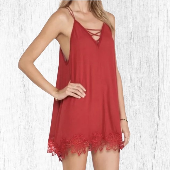 Red Lace Free People - Picture 4 of 12